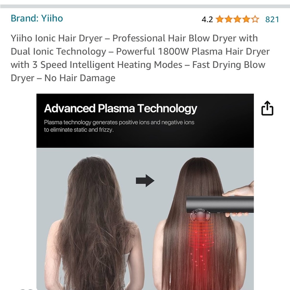 Ionic hair dryer